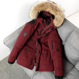 Heren Luxe Parka Winterjas met Bontkapuchon