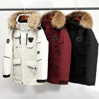 Heren Luxe Parka Winterjas met Bontkapuchon