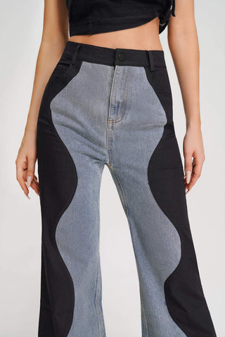 Kate Wave Spliced Jeans voor Comfortabele en Stijlvolle Outfits