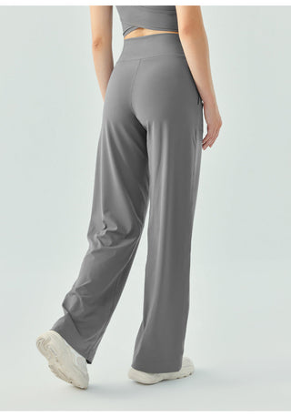 High Waist Drawstring Wide Leg Yoga Pants