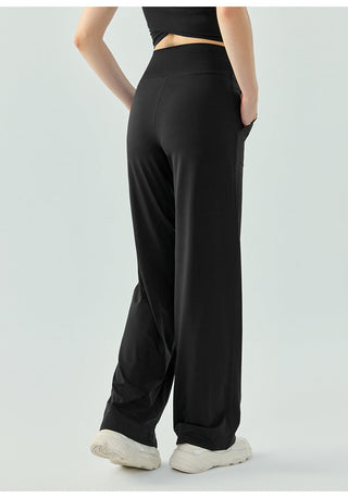 High Waist Drawstring Wide Leg Yoga Pants