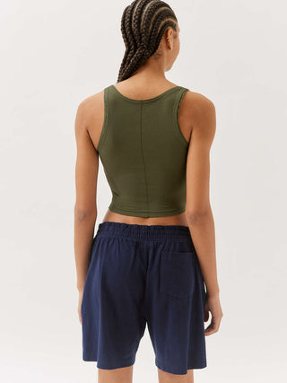 Groen Gebreid Sexy Bodycon Crop Top