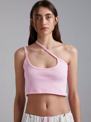 Asymmetrische One Shoulder Crop Top