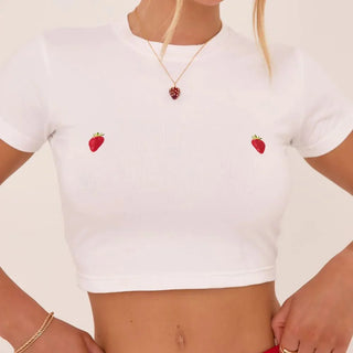 Aardbeien Crop Top