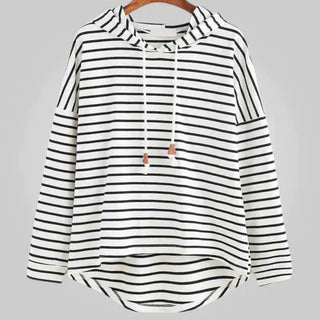 Baukje - Gestreept Hoodie met Capuchon - Vesten en Hoodies - Bayu