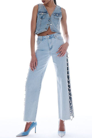 Cataya Diamnate Split Jeans