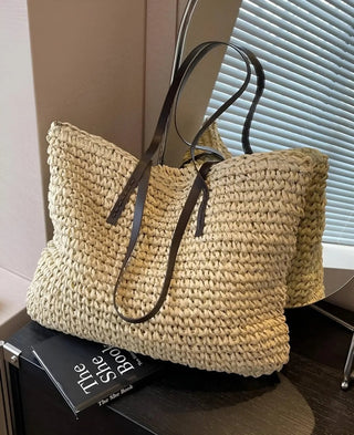 Ecochic - stijlvolle geweven shopper met lange handvatten