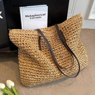 Ecochic - stijlvolle geweven shopper met lange handvatten