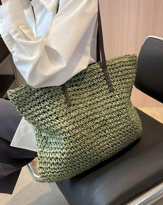 Ecochic - stijlvolle geweven shopper met lange handvatten