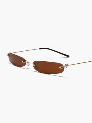 Ellyra - Retro Rimless Zonnebril voor een Tijdloze Look