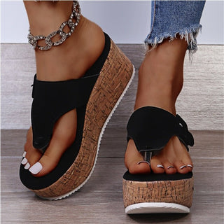 Fashionable women's sandals with thick sole and wedge heel - Bayu