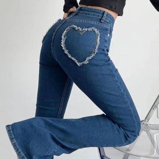 Hooggetailleerde Jeans met Hartfranje