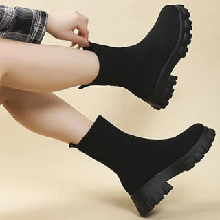 Knitted ankle boots with trendy sole - Bayu