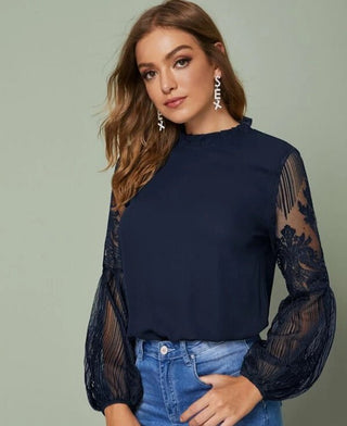 Lace Sheer Elegant Women's Blouse - Bayu