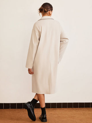 Lange Trenchcoat met Revers en Knoopsluiting