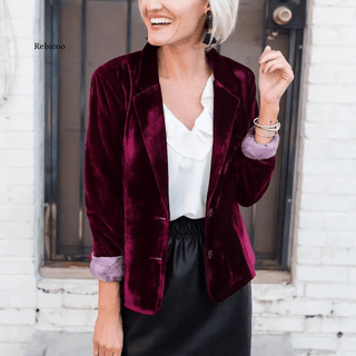 Langharige fluwelen blazer voor dames - Bayu