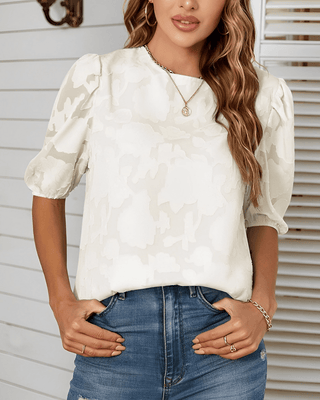 Luchtige korte mouwen chiffon blouse voor een elegante zomerse look - Bayu