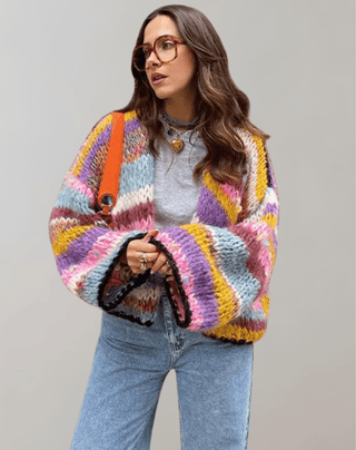 Oversized en kleurrijke cardigan