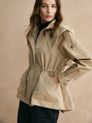 Tasana - Trekkoord Taille Rits Trenchcoat