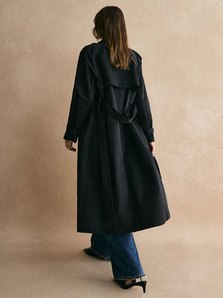 Vegue - Casual Lange Trenchcoat Met Zakken