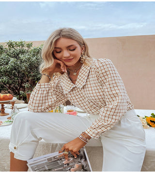 Verfijnde dames blouse met lange mouwen voor casual chic stijlen - Bayu