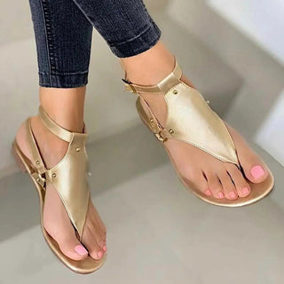 Women's flat sandals with buckle straps - Bayu